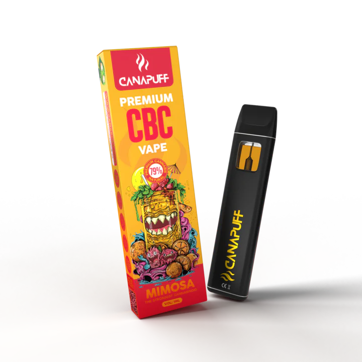 CBC Vape MIMOSA 79% delivers potent uplifting effects with a clean Mimosa terpene profile. Shop this high-purity CBC vape cartridge for smooth hits and reliable performance.
